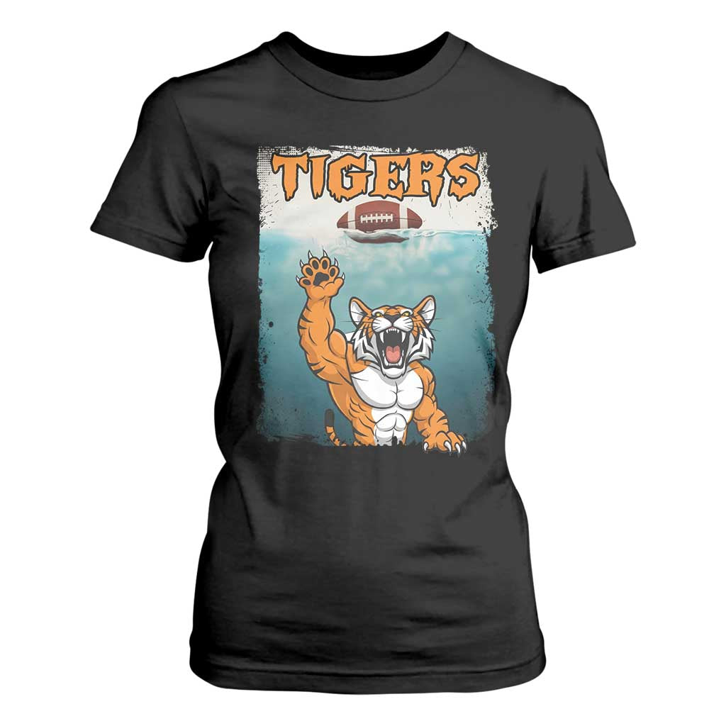 Bengal Tiger Football T Shirt For Women Horror Parody Gift TS12 Black Print Your Wear