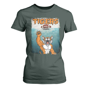 Bengal Tiger Football T Shirt For Women Horror Parody Gift TS12 Dark Forest Green Print Your Wear