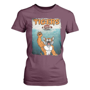 Bengal Tiger Football T Shirt For Women Horror Parody Gift TS12 Maroon Print Your Wear