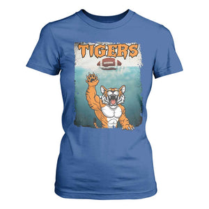 Bengal Tiger Football T Shirt For Women Horror Parody Gift TS12 Royal Blue Print Your Wear