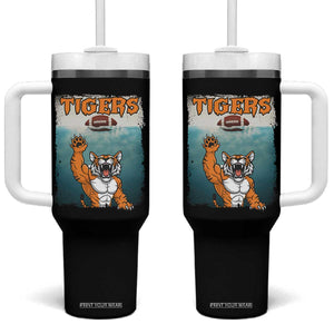 Bengal Tiger Football Tumbler With Handle Horror Parody Gift TS12 One Size: 40 oz Black Print Your Wear
