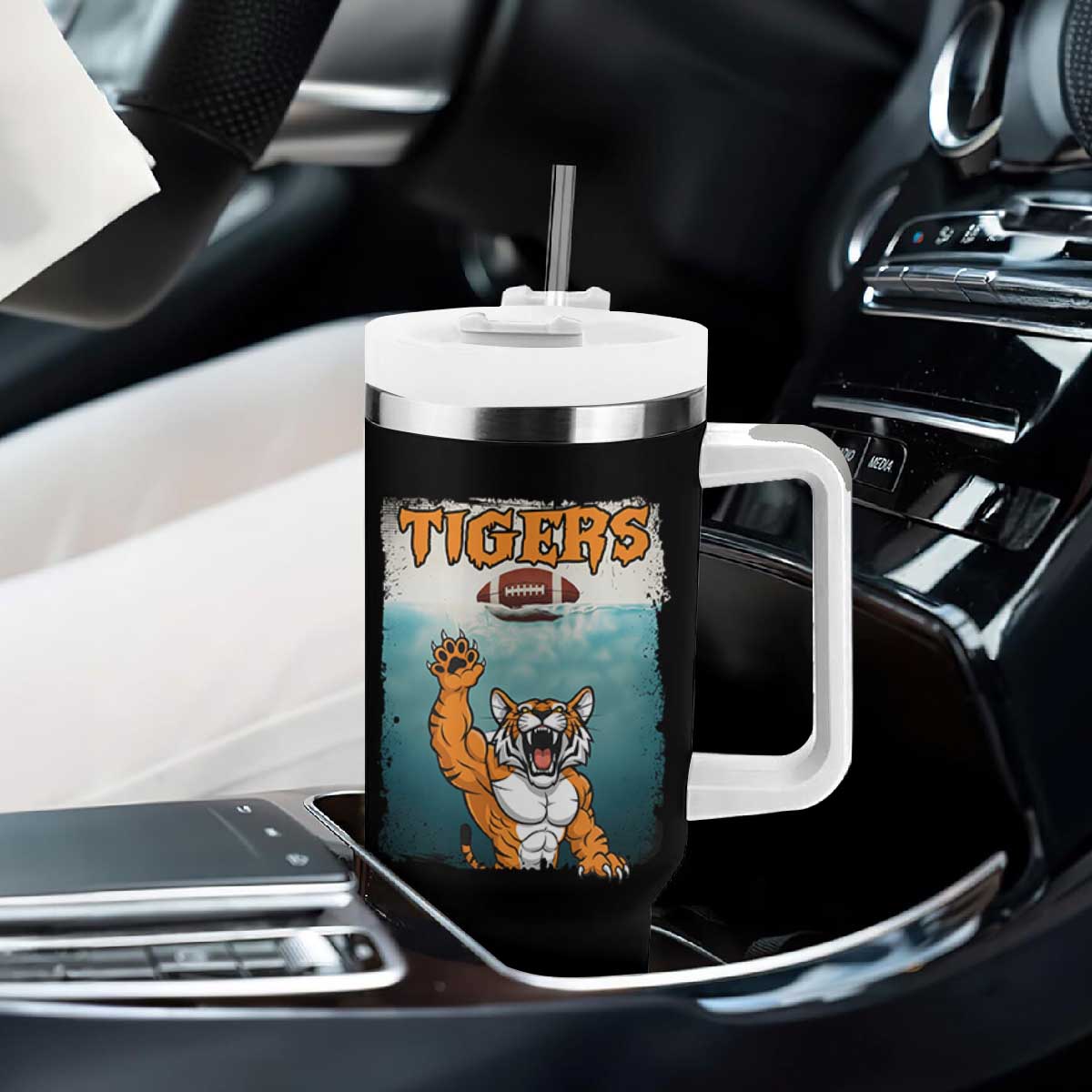 Bengal Tiger Football Tumbler With Handle Horror Parody Gift TS12 Print Your Wear