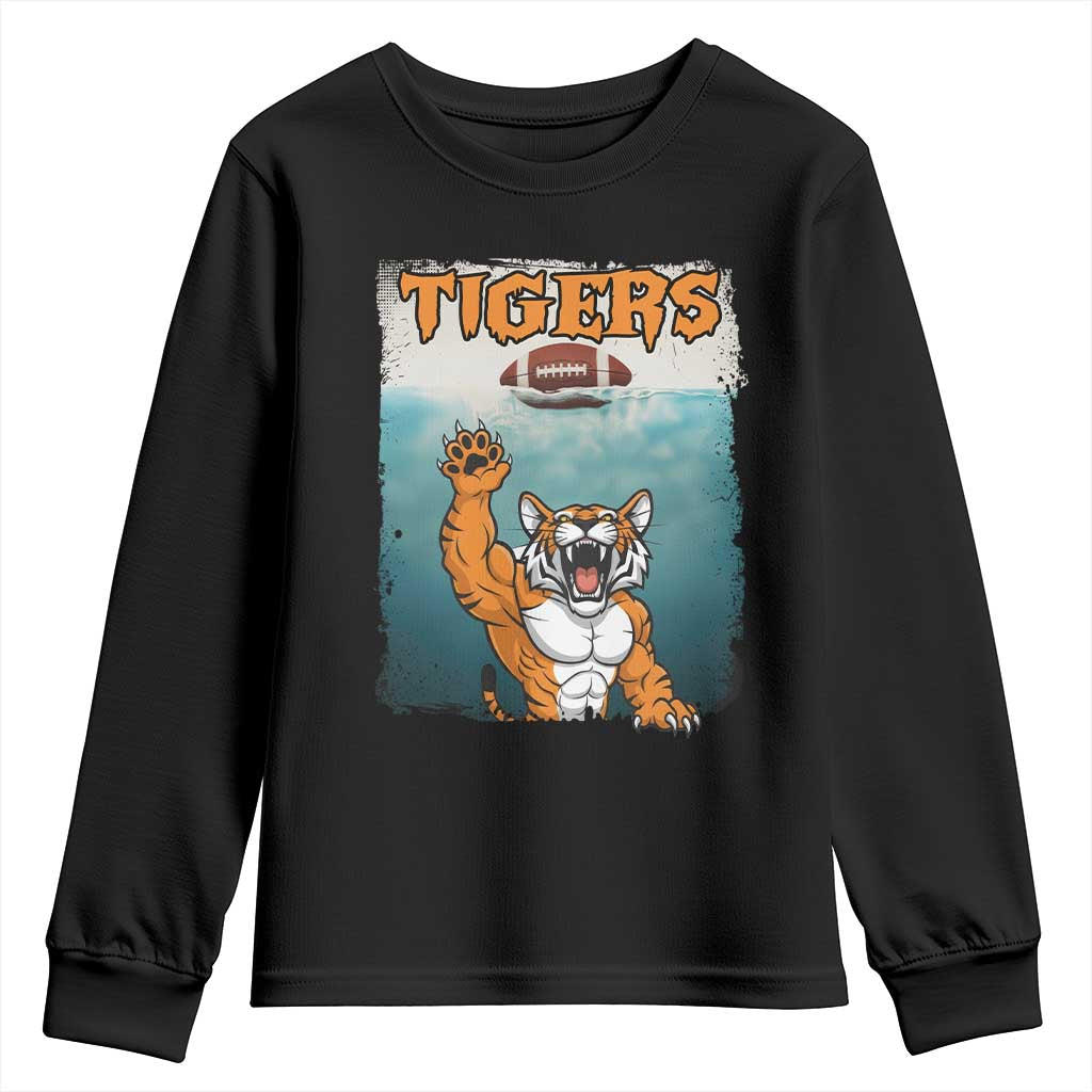 Bengal Tiger Football Youth Sweatshirt Horror Parody Gift TS12 Black Print Your Wear