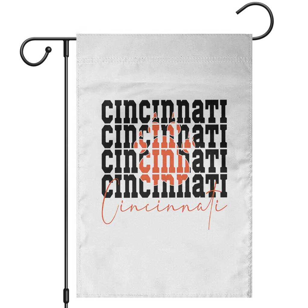 Cincinnati Tiger Paw Garden Flag Football Lover Gift TS12 White Print Your Wear
