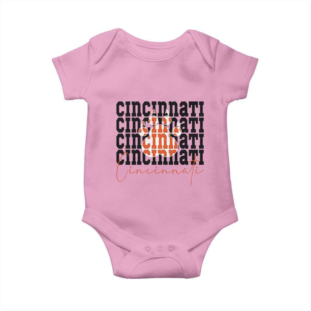 Cincinnati Tiger Paw Baby Onesie Football Lover Gift TS12 Light Pink Print Your Wear