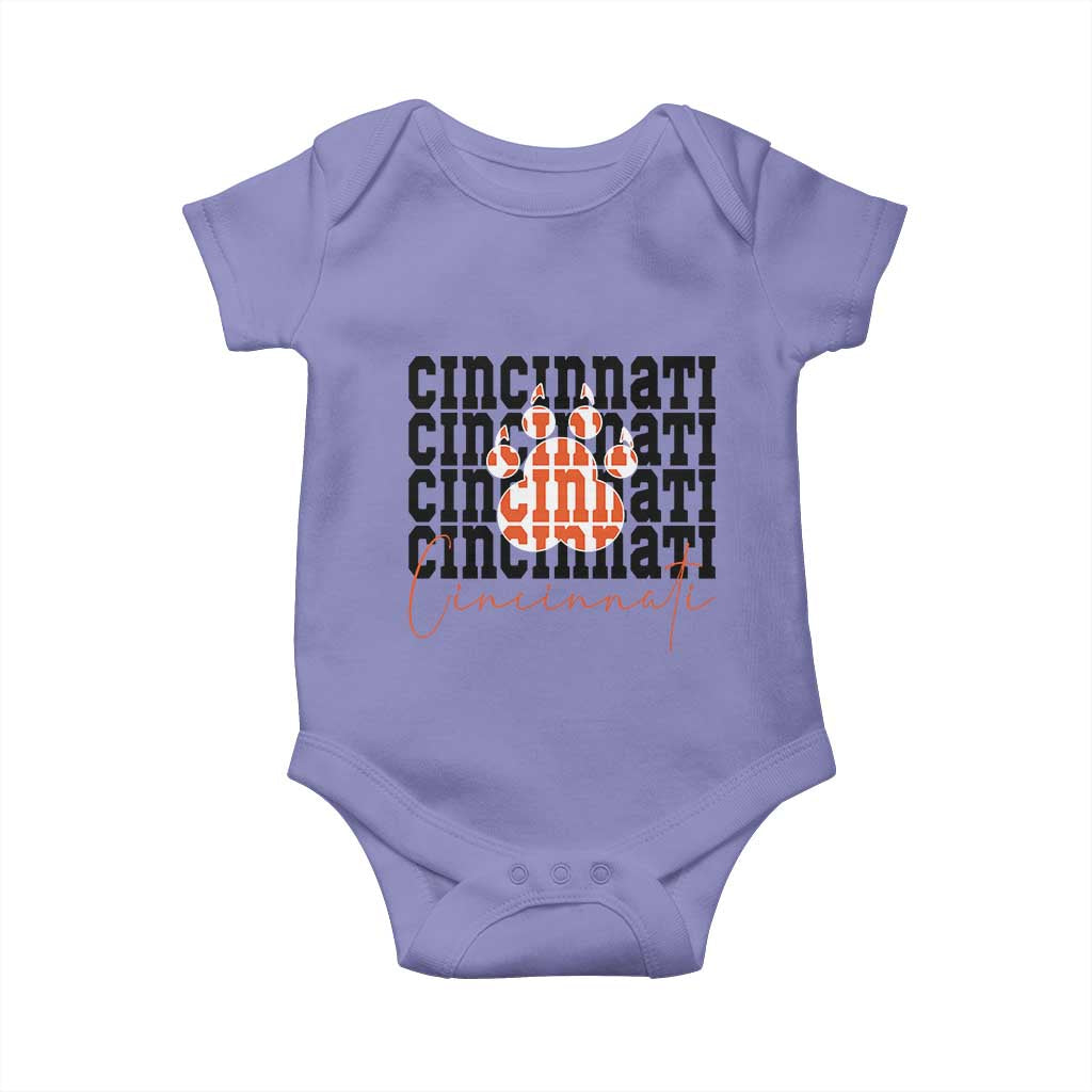 Cincinnati Tiger Paw Baby Onesie Football Lover Gift TS12 Violet Print Your Wear