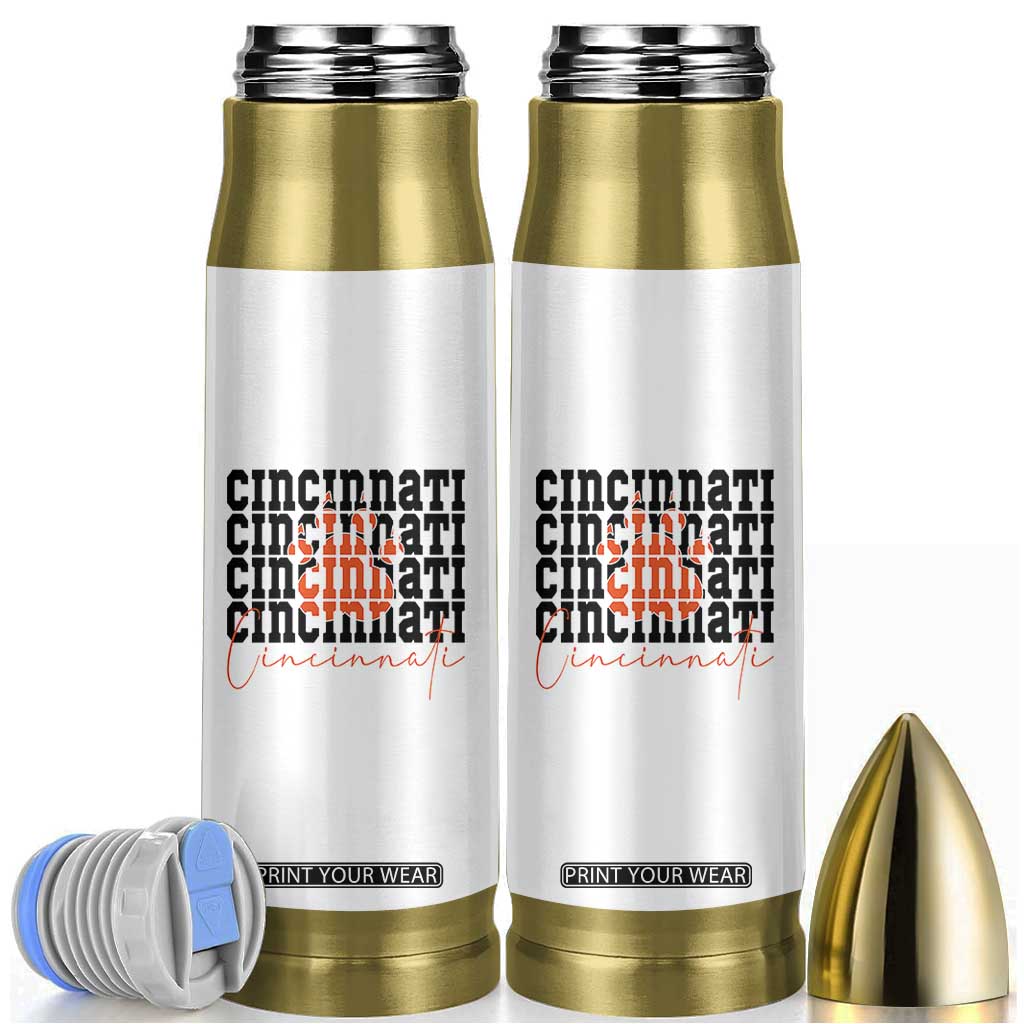 Cincinnati Tiger Paw Bullet Tumbler Football Lover Gift TS12 White Print Your Wear