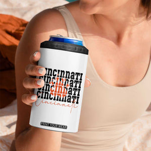 Cincinnati Tiger Paw 4 in 1 Can Cooler Tumbler Football Lover Gift TS12 Print Your Wear