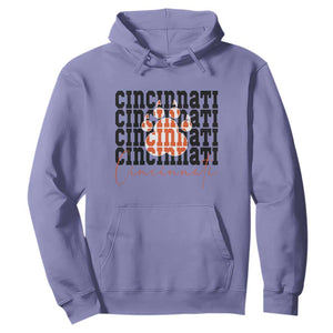Cincinnati Tiger Paw Hoodie Football Lover Gift TS12 Violet Print Your Wear