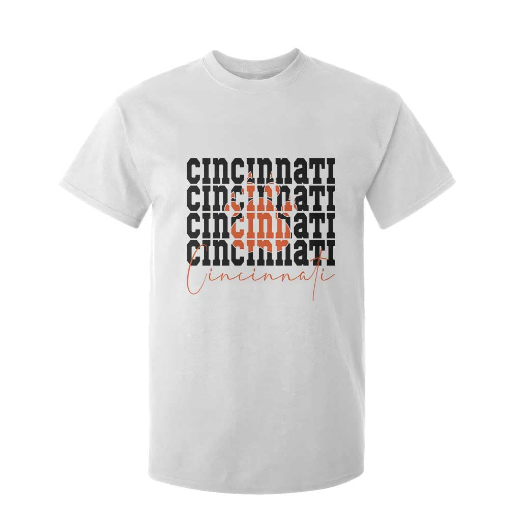 Cincinnati Tiger Paw T Shirt For Kid Football Lover Gift TS12 White Print Your Wear