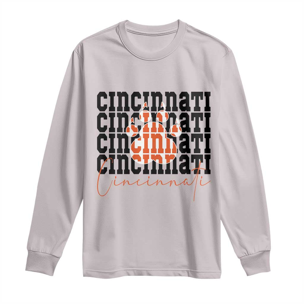 CF TGR Paw Football Lover Gift Long Sleeve Shirt TS12 Ice Gray Print Your Wear