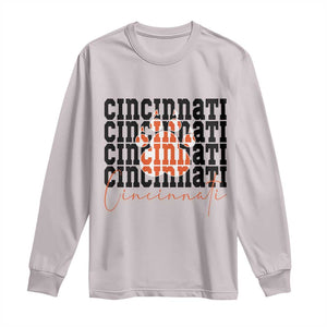 Cincinnati Tiger Paw Long Sleeve Shirt Football Lover Gift TS12 Ice Gray Print Your Wear