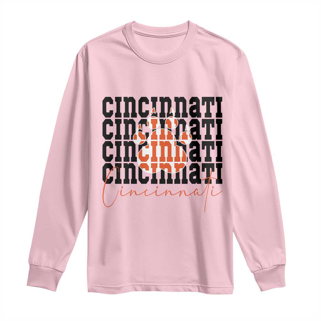CF TGR Paw Football Lover Gift Long Sleeve Shirt TS12 Light Pink Print Your Wear