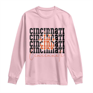 Cincinnati Tiger Paw Long Sleeve Shirt Football Lover Gift TS12 Light Pink Print Your Wear