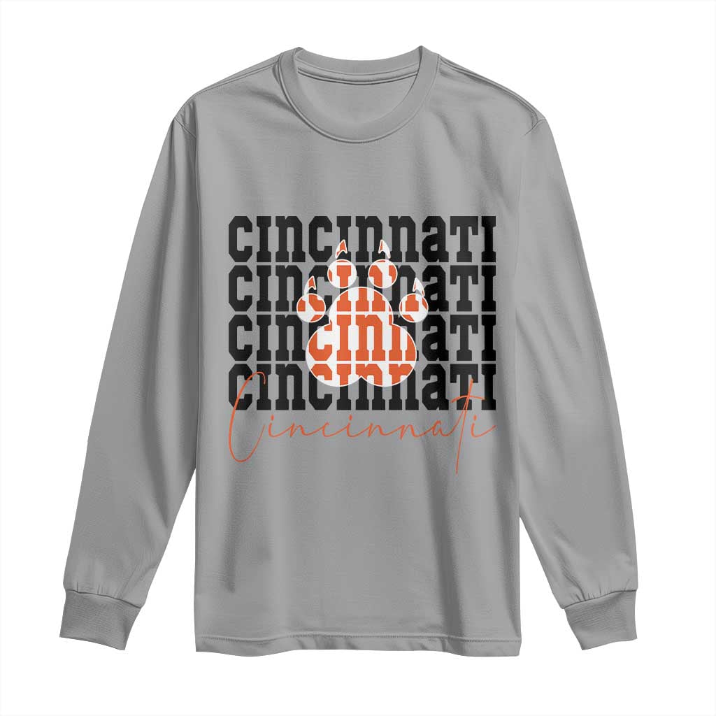 CF TGR Paw Football Lover Gift Long Sleeve Shirt TS12 Sport Gray Print Your Wear