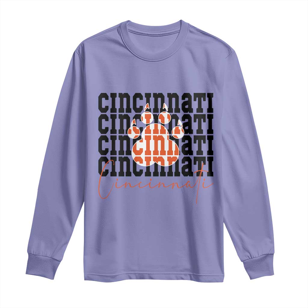 CF TGR Paw Football Lover Gift Long Sleeve Shirt TS12 Violet Print Your Wear