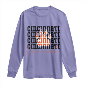 Cincinnati Tiger Paw Long Sleeve Shirt Football Lover Gift TS12 Violet Print Your Wear