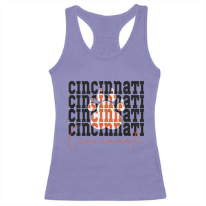 Cincinnati Tiger Paw Racerback Tank Top Football Lover Gift - Print Your Wear