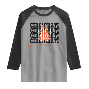 Cincinnati Tiger Paw Raglan Shirt Football Lover Gift TS12 Sport Gray Black Print Your Wear