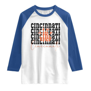 Cincinnati Tiger Paw Raglan Shirt Football Lover Gift TS12 White Royal Print Your Wear