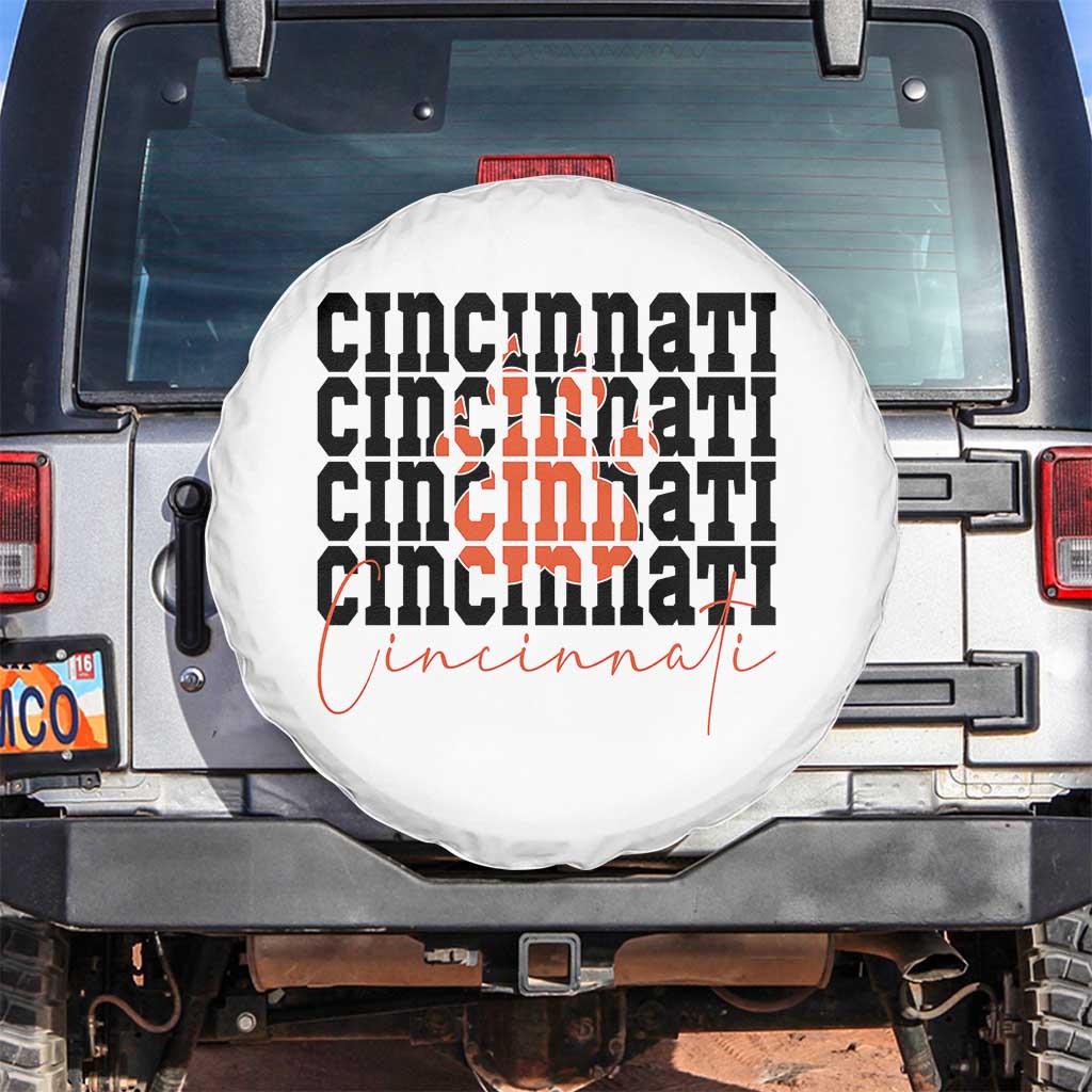 Cincinnati Tiger Paw Spare Tire Cover Football Lover Gift TS12 No hole White Print Your Wear