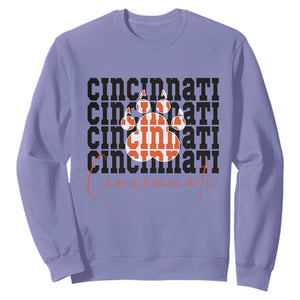 Cincinnati Tiger Paw Sweatshirt Football Lover Gift - Print Your Wear