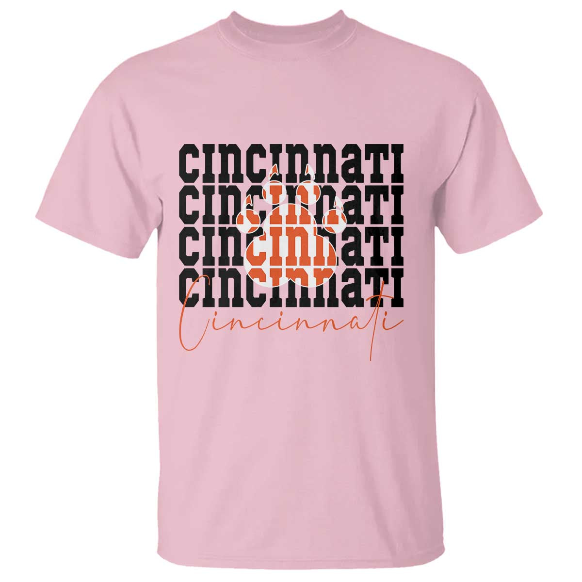 Cincinnati Tiger Paw T Shirt Football Lover Gift TS12 Light Pink Print Your Wear