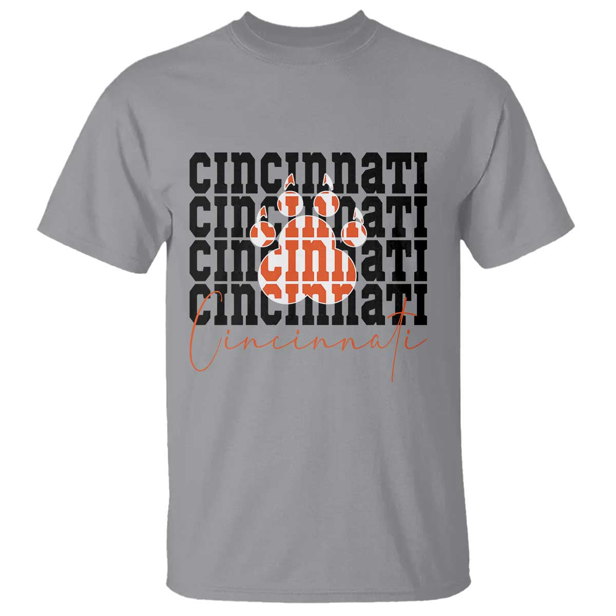 Cincinnati Tiger Paw T Shirt Football Lover Gift TS12 Sport Gray Print Your Wear