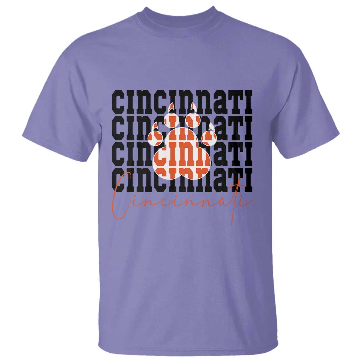 Cincinnati Tiger Paw T Shirt Football Lover Gift TS12 Violet Print Your Wear