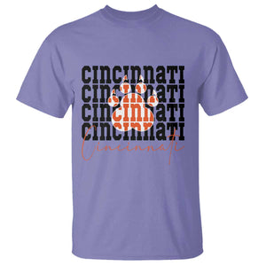 Cincinnati Tiger Paw T Shirt Football Lover Gift TS12 Violet Print Your Wear