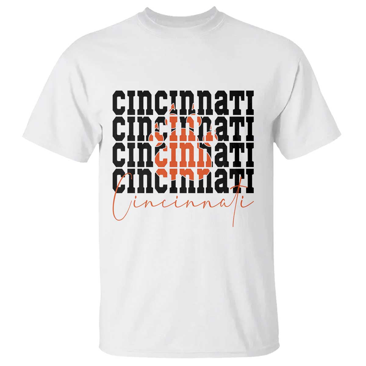 Cincinnati Tiger Paw T Shirt Football Lover Gift TS12 White Print Your Wear