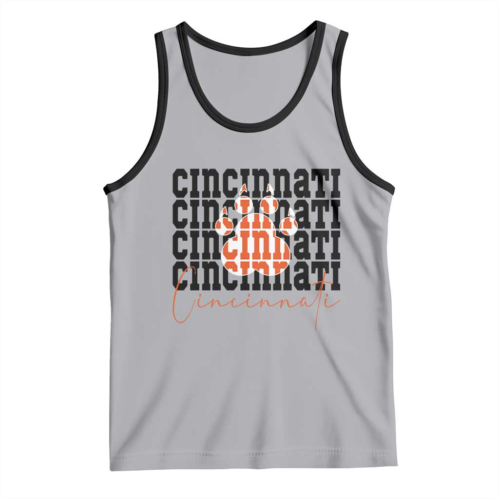 CF TGR Paw Football Lover Gift Tank Top TS12 Athletic Heather Black Print Your Wear
