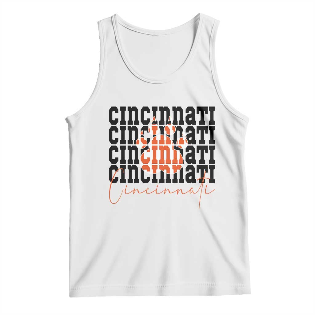 Cincinnati Tiger Paw Tank Top Football Lover Gift TS12 White Print Your Wear