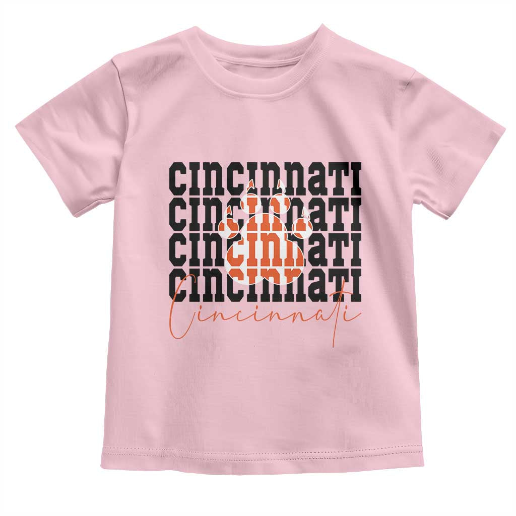 Cincinnati Tiger Paw Toddler T Shirt Football Lover Gift TS12 Light Pink Print Your Wear