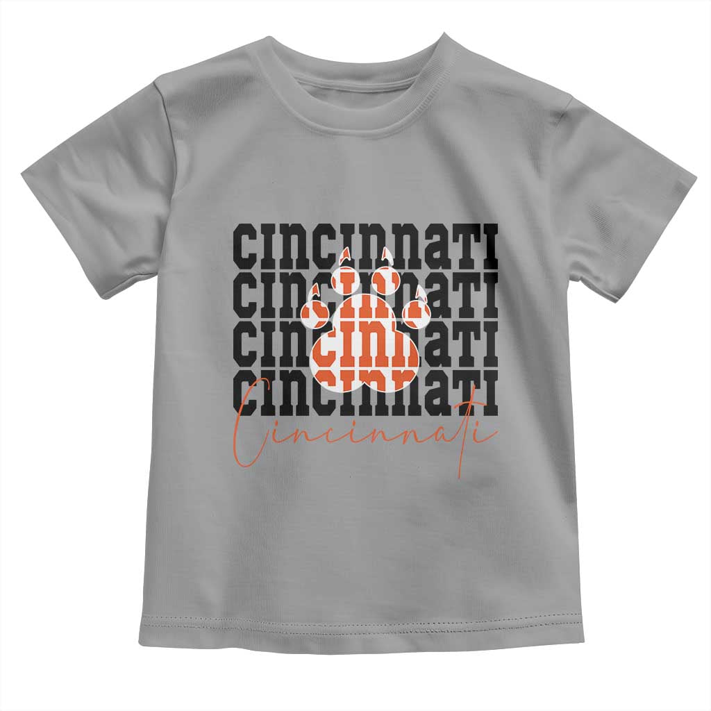 Cincinnati Tiger Paw Toddler T Shirt Football Lover Gift TS12 Sport Gray Print Your Wear