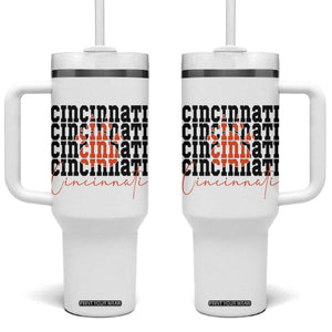Cincinnati Tiger Paw Tumbler With Handle Football Lover Gift TS12 One Size: 40 oz White Print Your Wear