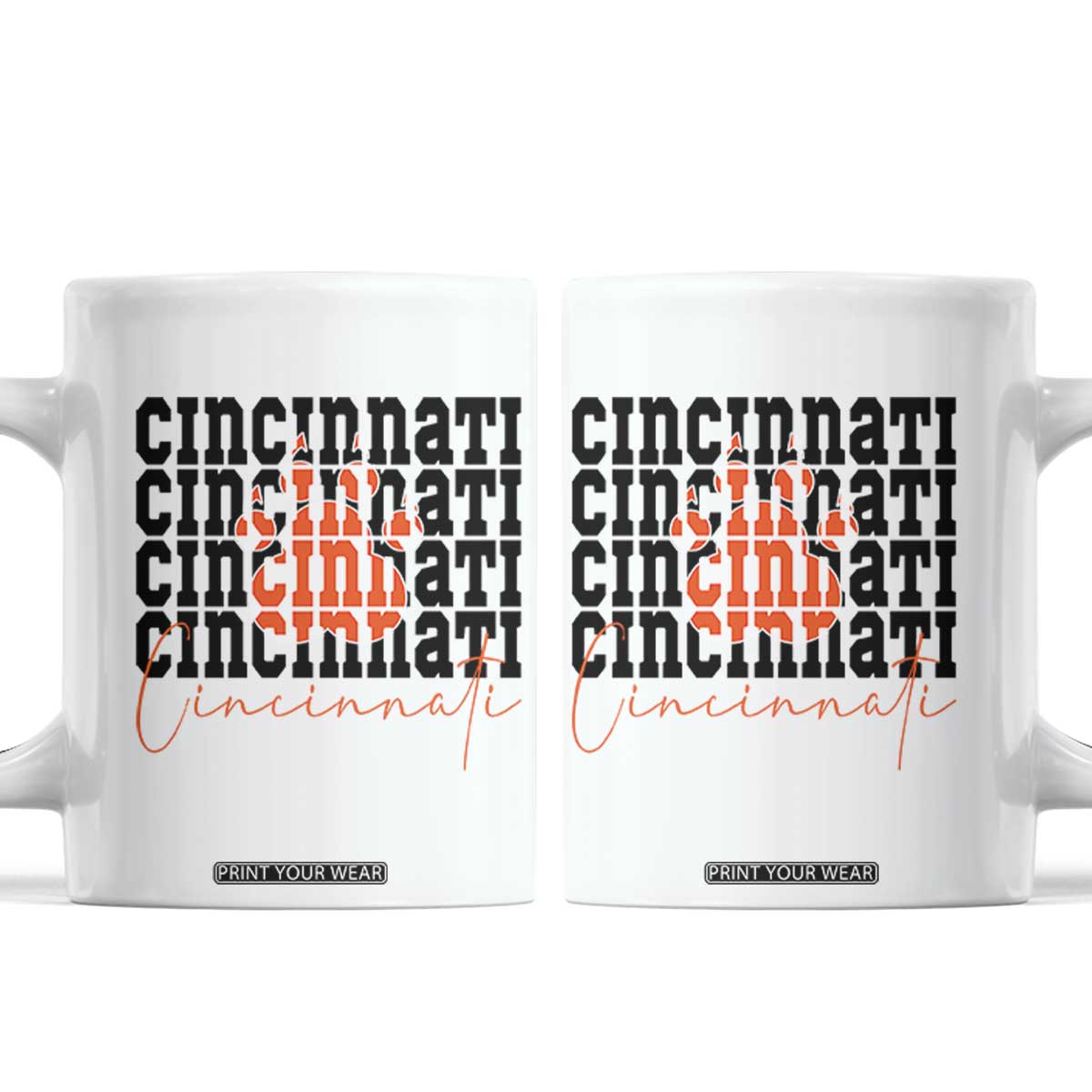 Cincinnati Tiger Paw Coffee Mug Football Lover Gift TS12 White Print Your Wear