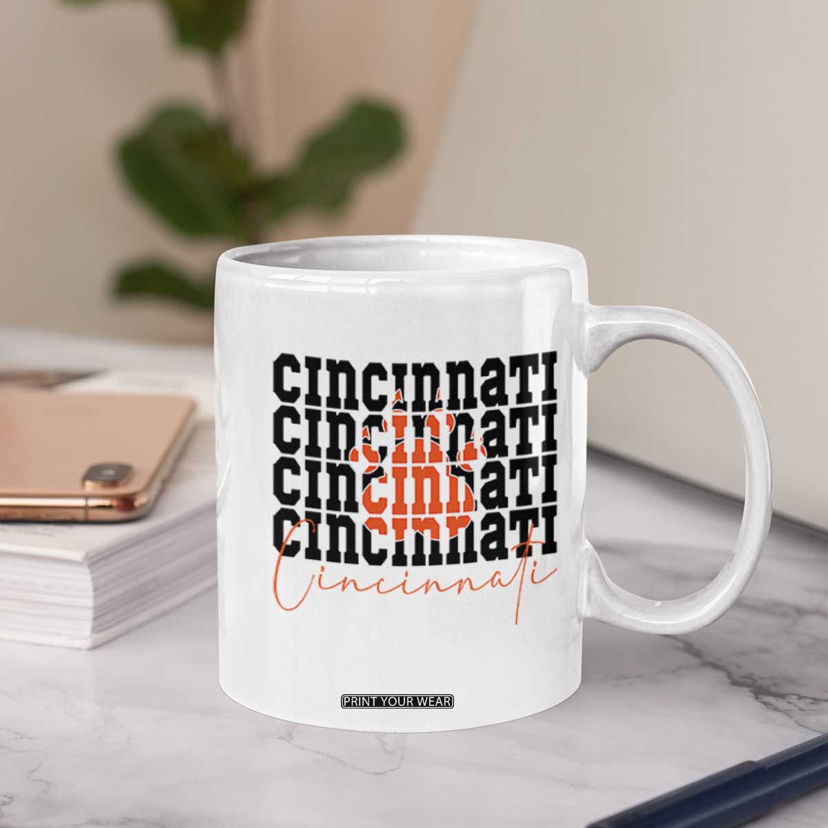 Cincinnati Tiger Paw Coffee Mug Football Lover Gift TS12 Print Your Wear