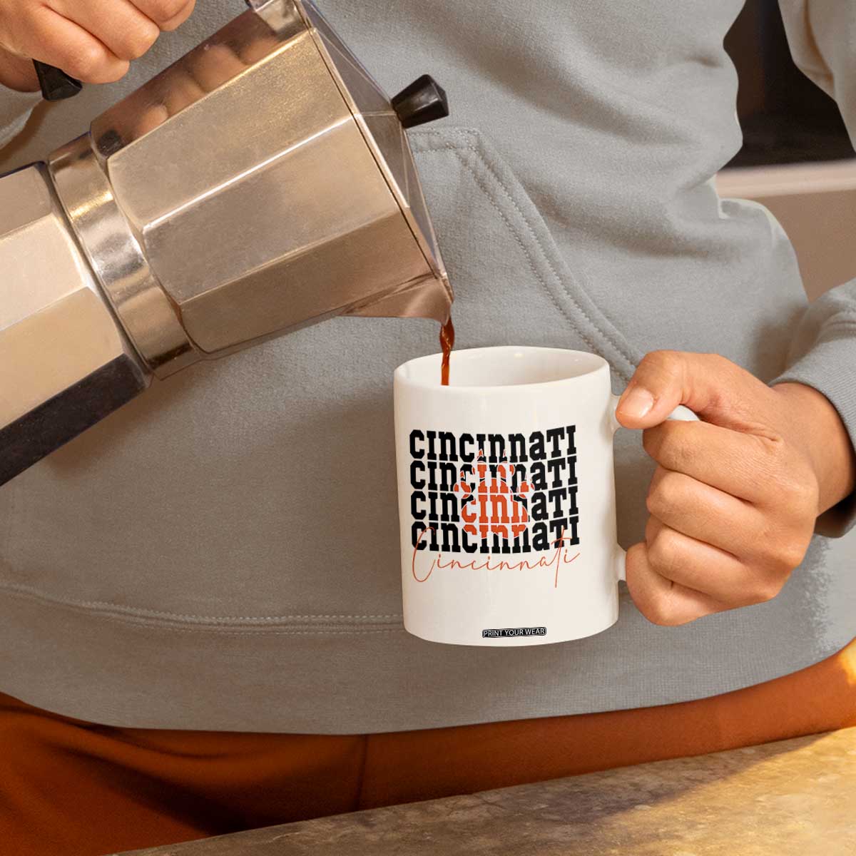 Cincinnati Tiger Paw Coffee Mug Football Lover Gift TS12 Print Your Wear
