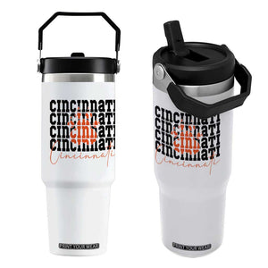 Cincinnati Tiger Paw Flip Straw Tumbler Football Lover Gift TS12 One Size: 30 oz White Print Your Wear