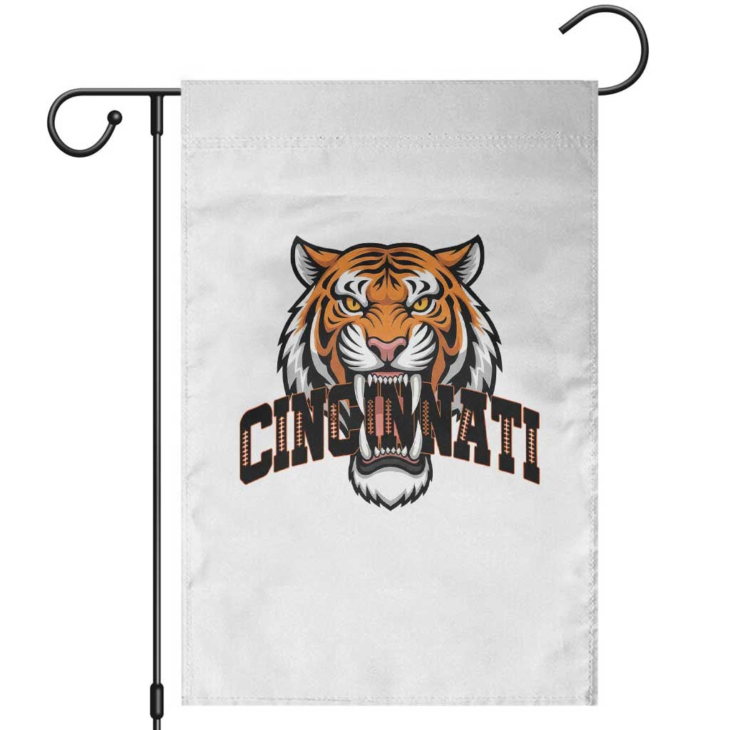 Roaring Cincinnati Tiger Football Garden Flag Game Day Fans Gift TS12 White Print Your Wear