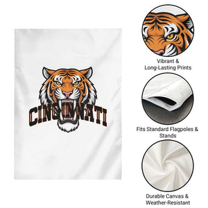 Roaring Cincinnati Tiger Football Garden Flag Game Day Fans Gift TS12 Print Your Wear
