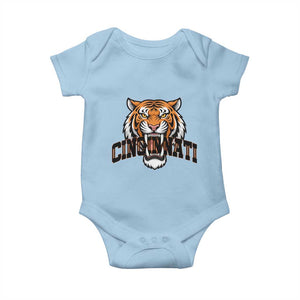 Roaring Cincinnati Tiger Football Baby Onesie Game Day Fans Gift TS12 Light Blue Print Your Wear