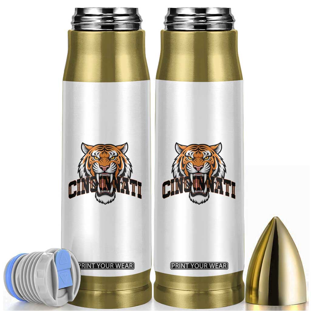 Roaring Cincinnati Tiger Football Bullet Tumbler Game Day Fans Gift TS12 White Print Your Wear