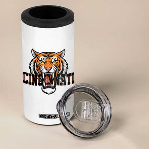 Roaring Cincinnati Tiger Football 4 in 1 Can Cooler Tumbler Game Day Fans Gift TS12 Print Your Wear