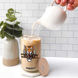 Roaring Cincinnati Tiger Football Glass Can Game Day Fans Gift TS12 Print Your Wear
