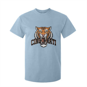 Roaring Cincinnati Tiger Football T Shirt For Kid Game Day Fans Gift TS12 Light Blue Print Your Wear
