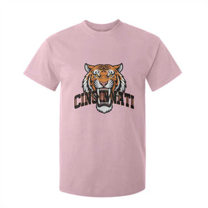 Roaring Cincinnati Tiger Football T Shirt For Kid Game Day Fans Gift TS12 Light Pink Print Your Wear