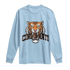 Roaring Cincinnati Tiger Football Long Sleeve Shirt Game Day Fans Gift TS12 Light Blue Print Your Wear