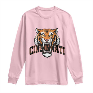 Roaring Cincinnati Tiger Football Long Sleeve Shirt Game Day Fans Gift TS12 Light Pink Print Your Wear